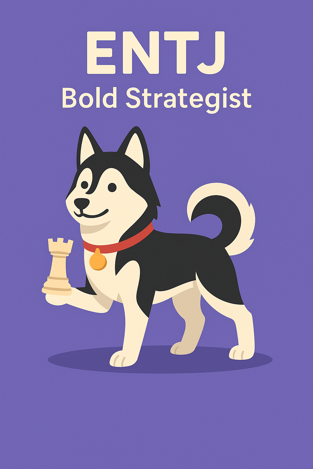 alt="ENTJタイプの犬のイラスト"