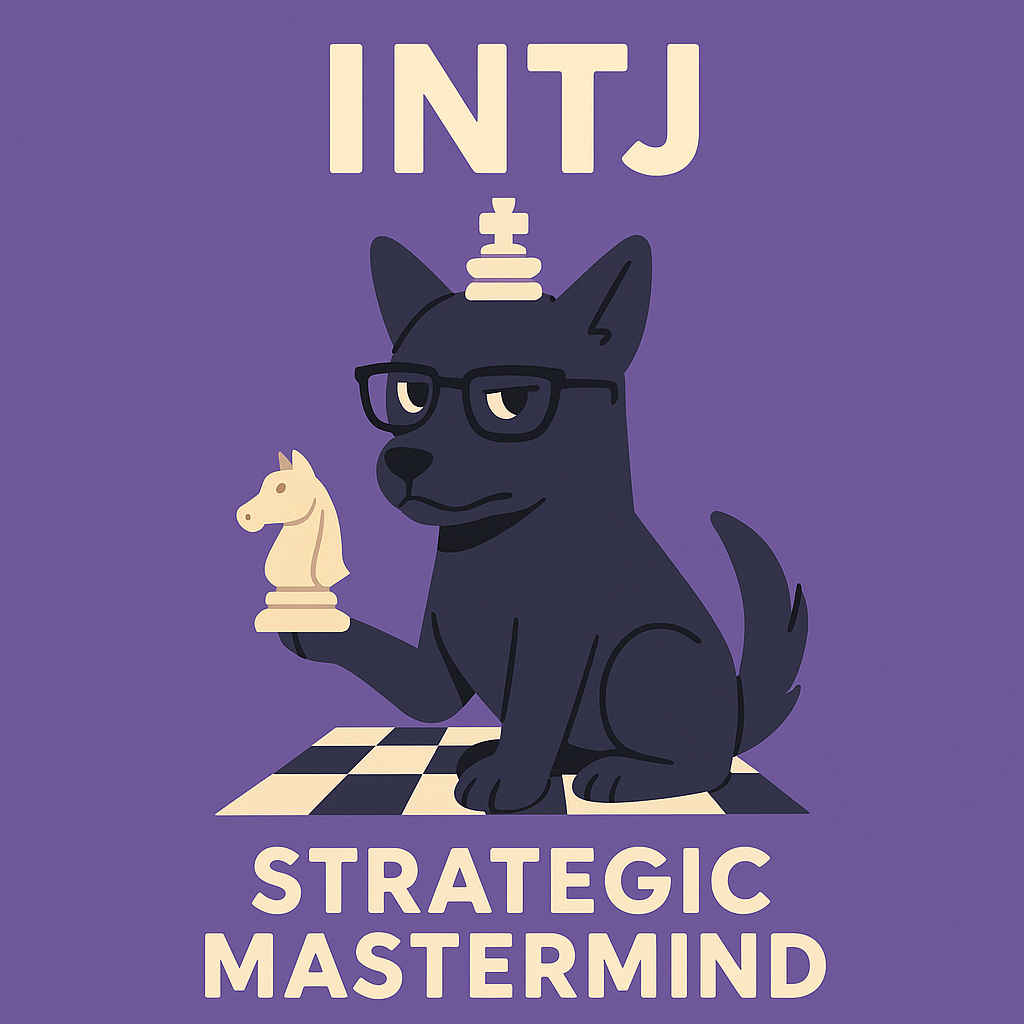 alt="INTJタイプの犬のイラスト"