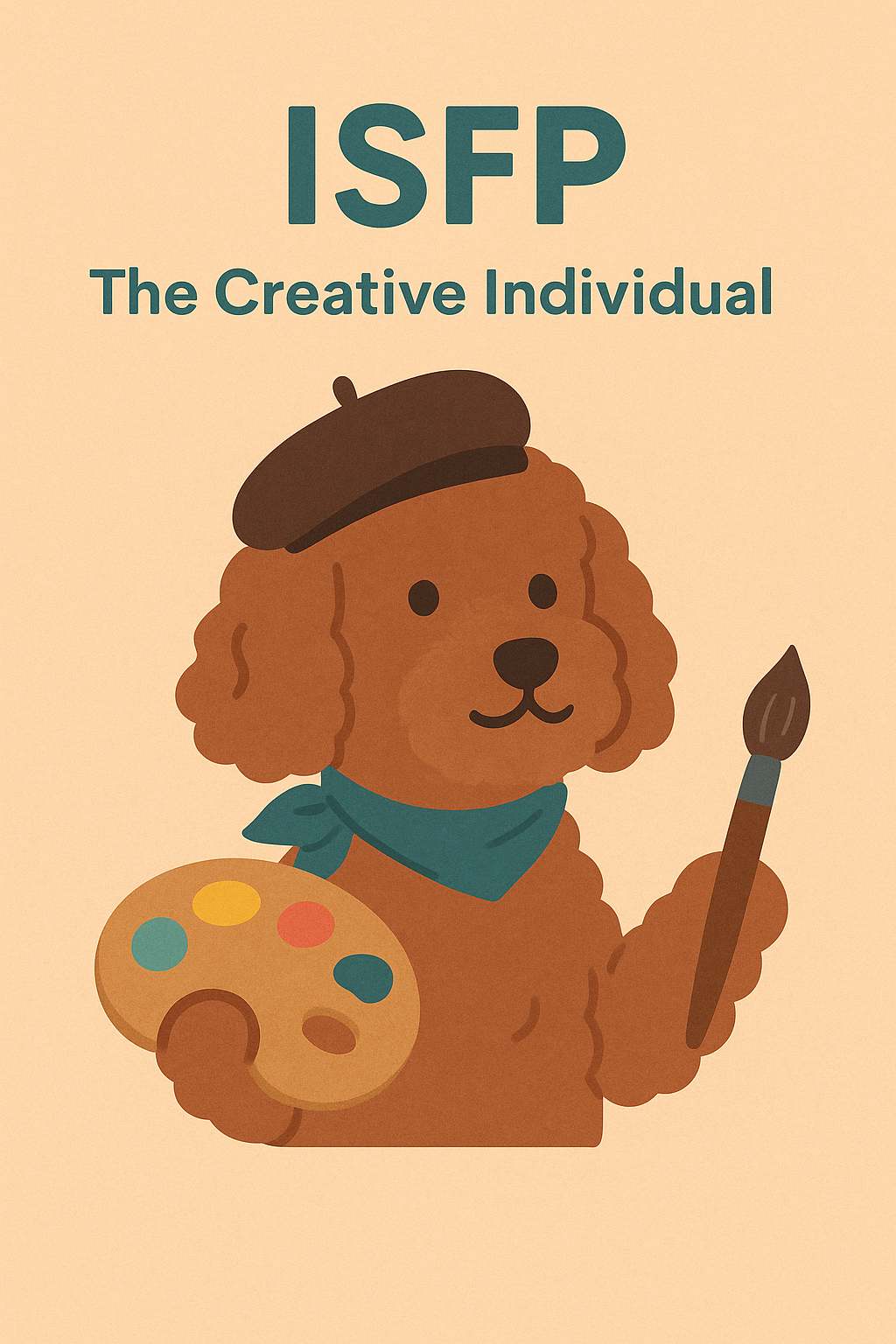 alt="ISFPタイプの犬のイラスト"